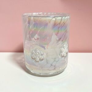 Anthropologie pastel iridescent confetti snowflake icon glass